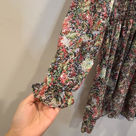 Arula Floral Long Sleeve Dress Open Back Size XL - Picture 3 of 4